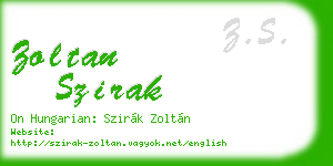 zoltan szirak business card